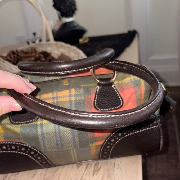 Dooney & Bourke Plaid Satchel in Green and Orange. I Love It, CLOSET CLEAN OUT - Picture 5 of 7